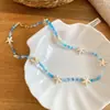 Collar de Abalorios con Estrella de Mar, Concha y Bola de Cristal para Verano, Cadena Versátil para Clavícula de Estilo Festivo Fresco con un Diseño Único, Cadena de Cuello de Nicho