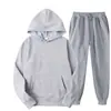 Conjunto de Moletom com Capuz Cor Sólida Unissex Estilo Primavera e Outono 2026 Conjunto Casual Esportivo Tendência de Duas Peças