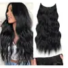 Peluca Kony Estilo Europeo y Americano Peluca para Mujer Postizo Natural Pieza Única Cabello Largo Rizado Fibra de Alta Temperatura Extensiones de Cabello con Hilo de Pescar