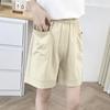 Shorts de Verano para Mujer Tallas Grandes Estilo Nuevo 100 kg Sencillos Delgados de Seda de Hielo Cintura Alta Casuales a la Rodilla 7782