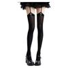 Medias con Tirantes Cruzados para Mujer Primavera y Otoño Negras Estilo Japonés Y2K Subcultura Medias Estampadas Hasta la Rodilla Medias de Ligero