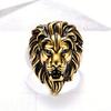 Anillo Retro Estilo Europeo y Americano, Anillo para Hombre con Cabeza de León Chapado en Oro, Anillo Dominante con Cabeza de León Estilo Hip-Hop