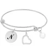 Pulsera Nueva Ajustable Amazon Transfronteriza Perla de Amor Acero Inoxidable 26 Letras Pulsera de Oro de 18K Venta al por Mayor para Mujeres