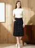 Falda a cuadros de cintura alta estilo Chanel para mujer, nueva falda corta de línea A de otoño e invierno, falda lápiz de tweed adelgazante