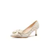 Socialité punta pedrería trébol de cuatro hojas tacones altos para mujer tacón de aguja pies que no se cansan boca poco profunda zapatos de una sola capa ceremonia de boda zapatos para mujer