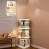Estantería giratoria de pared, estante de almacenamiento de pie de 360 grados, estantería infantil integrada móvil para sala de estar, plástico