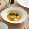 [Liquidação] Prato de Cerâmica Branco em Formato de Chapéu de Palha de Fábrica, Prato de Jantar Estilo Ocidental, Prato de Louça Doméstico, Louça Criativa, Prato para Massas