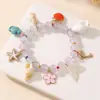 Bz2191 Estilo Coreano Dulce Concha Estilo Océano Pulsera de Cerámica Cristal de Vidrio Fresco Joyería de Mano con Cuentas de Colores para Mujeres