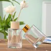 Botella de Aromaterapia sin Fuego, Botella Pequeña de Vidrio Cilíndrica, Jarrón de Ratán con Flores Secas, Pieza Decorativa, Botella de Fragancia de Perfume, Botella de Aromaterapia sin Fuego