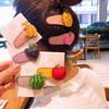 Versión coreana de joyería para niños, linda pinza para el cabello de fruta de cuero PU para niñas, pinza BB de gamuza, pinza para flequillo de bebé, joyería para la cabeza