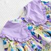 Vestido de Niña con Cuello de Muñeca Francés 2025 Otoño Nuevo Estampado Floral Elegante Solapa para Niños Vestido de Princesa Moderno