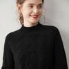 Suéter Feminino de Caxemira Novo Outono e Inverno Solto Ponto Sete Torcido Grosso Gola Alta Raglan Tricô Camada Base