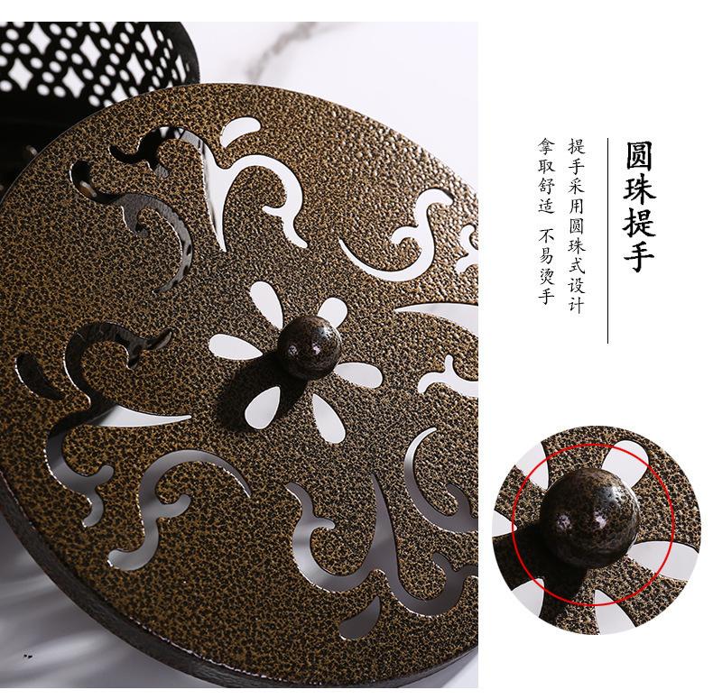 铁艺蚊香盘托家用神器蚊香架防火防烫带盖大号创意放文香盒子香炉