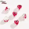 Base de Prata em Formato de Coração com Cristais Coloridos Zircônias Garras Diamantes Pulseira Colar DIY Joias com Diamantes Costuradas à Mão Acessórios