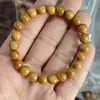 Pulseira de madeira de pêssego natural com 108 contas, de fio único ou múltiplo, acessório cultural de sândalo, rosário feminino, pulseira de contas budistas, disponível para envio direto da fábrica