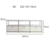 Aparador modular estilo mediados de siglo, mueble de TV Bauhaus, gabinete moderno minimalista de lujo ligero, gabinete blanco de pie para el hogar
