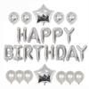 Set de Globos de Feliz Cumpleaños Globos de Látex con Lentejuelas Decoración de Fiesta Globos de Papel de Aluminio Letras Decoración de Cumpleaños Arreglo de Atmósfera