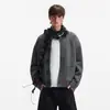 Jaqueta Cardigan de Tricô Cinza Estilo Americano para Homens, Marca da Moda, Novo Outono Solta Casual Estilo Preguiçoso Versátil Cardigan para Casal
