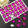 Gemas de Forma de Lágrima con Parte Trasera Puntiaguda, Cristales para Uñas con Respaldo de Plata, Accesorios de Pedrería para Fundas de Teléfono