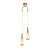 Serie de Lámparas Colgantes de Cristal de Vidrio en Forma de Cono de Lujo LED para Dormitorio, Mesita de Noche, Barra de Bar, Cabezal Único, Doble Cabezal, Luz Tricolor