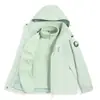 Traje de tres piezas para mujer color camello, mismo estilo, blanco, morado wisteria, impermeable, a prueba de viento, para viaje, senderismo, petite, alpinismo