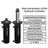Cilindro Hidráulico de Gran Tonelaje 12 Toneladas Doble Brida Ascendente Prensa de Elevación Cilindro de Ingeniería Fabricante Venta Directa en Stock
