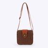 Dropshipping Nueva Bolsa Cruzada Pequeña Cuadrada Color Caramelo Simple y a la Moda Bolsa Tejida de Cuerda de Papel Bolsa de Playa para Mujer