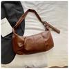 Bolso Dumpling Plisado de Cuero Suave Retro de Gran Capacidad Estilo Ins Coreano, Estilo Lazy Casual Versátil Cuerno de Hombro Único Cruzado