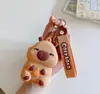 Linda Cartera de Silicona de Capibara, Bolsa de Dibujos Animados para Niños, Bolsa de Almacenamiento Portátil, Tarjetero, Bolsa para Auriculares, Colgante Pequeño