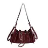 Bolso de Hombro Retro Casual Piel de Cera de Abeja 2025 Estilo Nuevo para Mujer Estilo Coreano Estilo Ins Bolso Cruzado de Hombro Tipo Cubeta