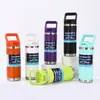 Botella aislada estilo americano transfronteriza de 18 oz, vaso de agua deportivo con popote plegable de acero inoxidable, botella espacial portátil a prueba de polvo con asa