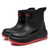 Novos Sapatos de Água Masculinos Elegantes de Cano Médio Impermeáveis Antiderrapantes para Exterior com Forro de Lã, Quentes Versátil Japonês À Prova de Chuva Transfronteiriço