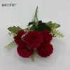 Flores de crisantemo artificiales de seda de 5 ramas y 5 cabezas, ramo de flores artificiales multicolor, venta al por mayor para decoración del hogar, bodas y eventos