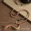 Estilo Xizang DIY Corda Trançada Artesanal Corrente Osso de Boi Cordão Pingente Pequeno Buda Sorridente Vermelho do Sul Colar com Cordão de Ágata Feminino