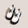 Zapatos de Cuero para Mujer Estilo Británico, Nuevo Modelo Invierno 2026, Mocasines de Tacón Alto con Suela Gruesa, Zapatos de Primavera y Otoño Versátiles con Tacones Gruesos