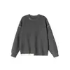 Suéteres de punto de alta gama para otoño e invierno para hombres y mujeres, corte holgado, cuello redondo, casual, versátil, simple, tejido grueso y cálido
