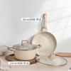 Conjunto de Panelas Transfronteiriço Conjunto de Quatro Peças Doméstico Pedra Médica Panela de Alto Valor para Cozinhar a Vapor e Fritar Tudo-Em-Um Panela Antiaderente Atacado