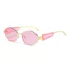 Gafas de Sol de Moda Tendencia Europeas y Americanas Transfronterizas de Amazon 2025 Rombo Metal Polígono Gafas de Sol de Gama Alta