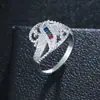Serie Arcoíris AliExpress wish comercio electrónico transfronterizo suministro color Anillo de circón cuadrado salida de fábrica