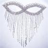 Cross-border novos acessórios borla strass máscara ocular criativa decoração facial discoteca festa flash diamante máscara fábrica atacado