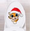 Novo adesivo de tigre fofo para vaso sanitário, adesivo autoadesivo para decoração de porta de geladeira, adesivo de parede para layout de porta de banheiro de quarto infantil