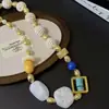 Collar vintage de segunda mano, lujo ligero europeo y americano, cadena de clavícula de alta gama, diseño de nicho, moderno y versátil, joyería llamativa