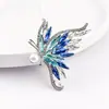 2025 Nuevo Broche de Mariposa con Piedra Preciosa de Cristal Azul Moda de Nicho Broche de Mariposa de Gama Alta Accesorios de Broche Elegantes
