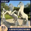 Esculturas Redondas de Pegaso Estilo Europeo de Piedra Artificial para Exportación al por Mayor Adecuadas para Decoración de Terraza de Villa Serie de Esculturas Redondas Esculturas
