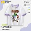 Roupas Periféricas de Minecraft Camiseta de Algodão Puro Manga Curta Roupas para Meninos e Meninas Co-branded Anime Tops Infantis