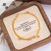 Novo Bracelete Micro-Incrustado para Mulheres, Design de Nicho de Luxo Leve, Joia Essencial em Ouro com Areia Líquida em Formato de Coração, Presente para Namorada