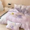 Contador sin conexión 60 algodón grueso lijado cuatro piezas algodón retro flores rotas francesas sábanas de cama otoño e invierno funda de edredón