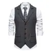 Colete casual masculino de comércio exterior novo para primavera, colete masculino vintage com lapela e corrente, tamanho europeu