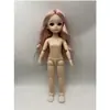 6 centavos bebé 30cm muñeca BJD linda Lori 20 articulaciones muñeca desnuda 3D ojos reales niña maquillaje juguete