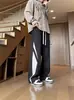 Pantalones de Pana Color Block para Hombre Otoño Invierno Sueltos Versátiles Rectos Casuales 2025 Nuevos de Moda Americanos de Pierna Ancha